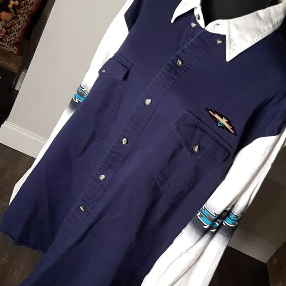 Express Rider Indian Button Down Shirt - Picture 2 of 10